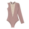 thumbnail image 5 of inhzoy Asymmetric Leotards for Women Shiny Rhinestone Gymnastics Dance Bodysuit Dusty Pink S, 5 of 7