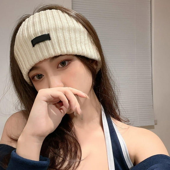 KONTONTY Knit Accessory for Women Woolen Headband Beige 1Pack Fashion Knitting