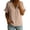 Khaki-03, variant on Women's Button-Front Blouse, Crinkle Cotton Short Ruffle Sleeve Casual Summer Top Breathable Comfy