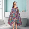 thumbnail image 6 of Red Boho Ethnic Geometric Pattern Hooded Bath Towel，60"x35" for Ages 3 To 12 Kids, Quick Dry Lightweight Soft Microfiber Hood Beach Towel Cover Up for Kids, 6 of 7