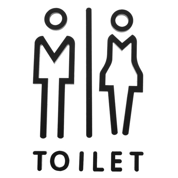 Bathroom Signs for Door Acrylic Washroom Signage 1 Set 7.9x7.9in