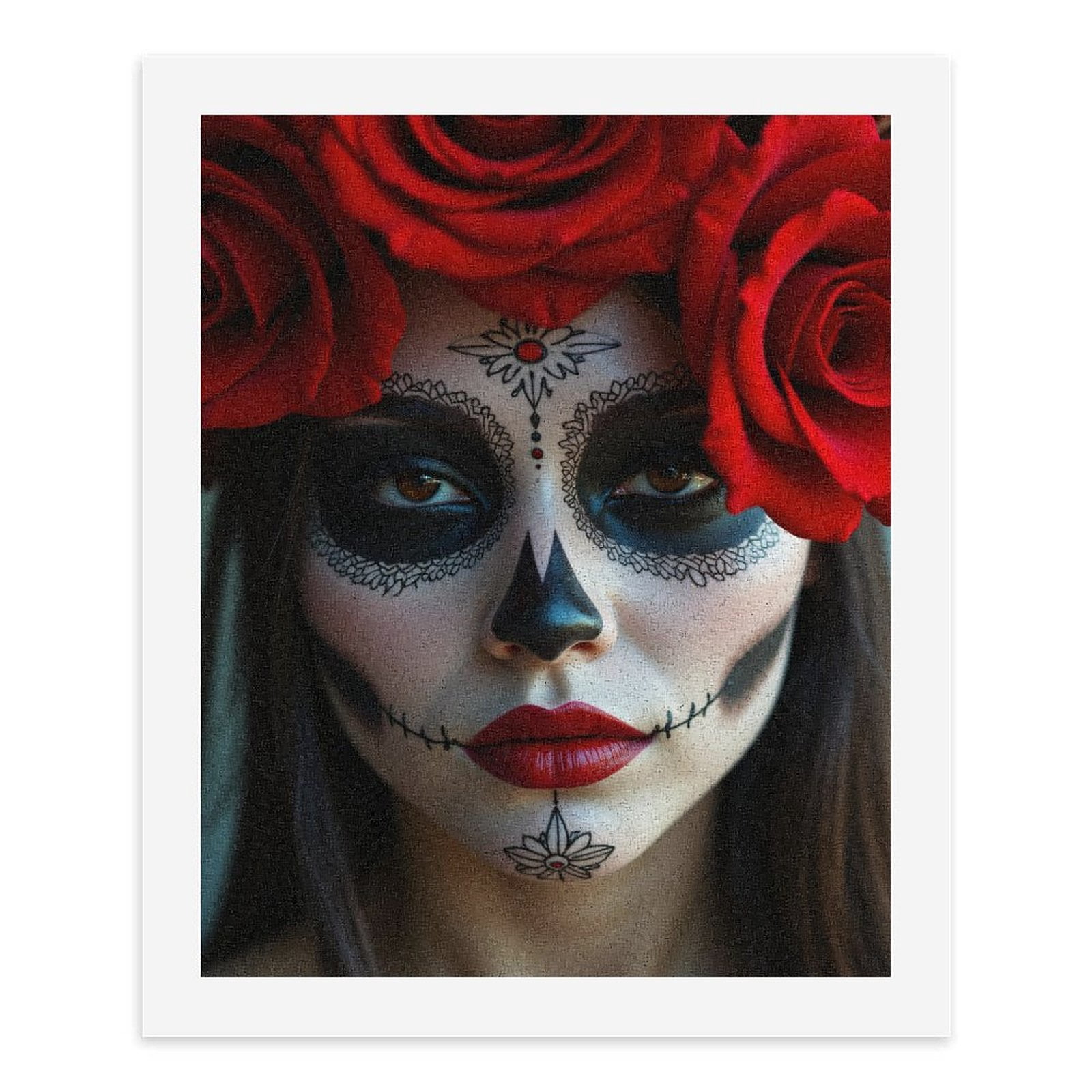 Paint By Numbers Kit for Adults Beginner - DIY Red Rose Face Art Elegance Canvas Painting Kits for Adults, Frameless Paint By Number for Adults for Home Wall Decor 16x20 Inch