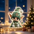 thumbnail image 4 of Christmas Flat Acrylic Ornaments, Cute Mini Hanging Pendants Xmas Tree Decorations, Car Interior Rearview Mirror Hanging Decor Festive Small Gift, C, 4 of 6