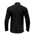 thumbnail image 4 of Work Polo Shirts for Men Long Sleeve Quarter Zip Corduroy Tees Shirts Basic Black Men's Clothing, 4 of 5