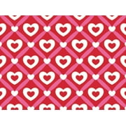 Pack of 1, Heart Lattice 24" x 833' Gift Wrap Full Ream Roll for Holiday, Party, Kids' Birthday, Wedding & Special Occasion Packaging