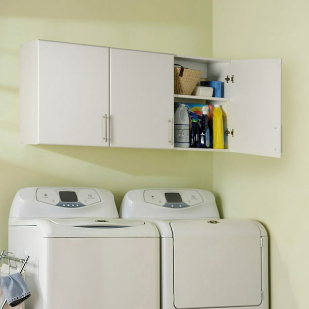 Prepac Elite 54 Wall Cabinet White, How To Hang Laundry Room Wall Cabinets