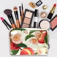 thumbnail image 3 of Peach Waterproof Cosmetic Storage Bag with Zipper, Lightweight, Large Capacity, Printed Design - Makeup Pouch for Women and Girls on the Go!, 3 of 6