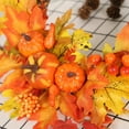 thumbnail image 4 of Fall Pumpkin Wreath for Front Door, Farmhouse Autumn Decor with Bow, Thanksgiving And Halloween Themed Wreath, Indoor And Outdoor Use, Rustic Design for Home And , 1*Maple Leaf Pumpkin Door Hanging, 4 of 9