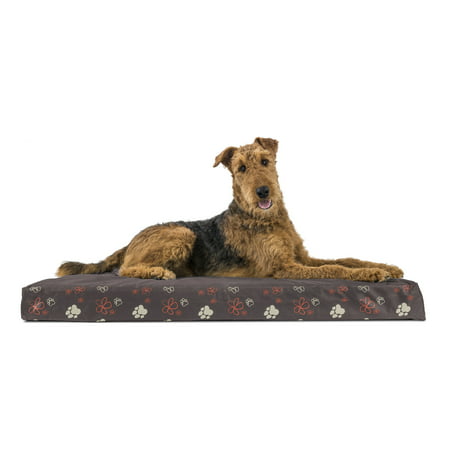 FurHaven Pet Dog Bed | Deluxe Orthopedic Polycanvas Indoor/Outdoor Garden Pet Bed for Dogs & Cats, Bark Brown,