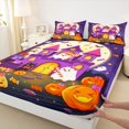 thumbnail image 3 of Manfei Cartoon Halloween Fitted Sheet Full,Autumn Pumpkin Pattern Bed Set,3pcs,1 Fitted Sheet and 2 Pillowcases, 3 of 6