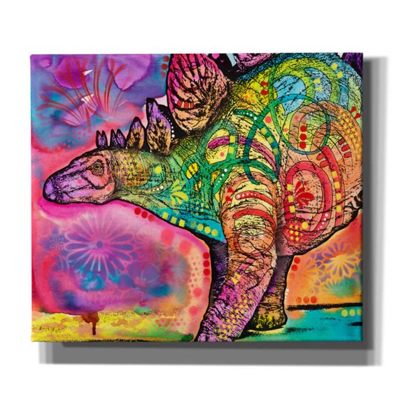Epic Graffiti 'Stegosaurus' by Dean Russo, Canvas Wall Art, 30"x26"