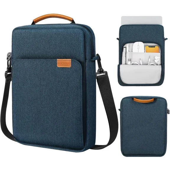 13.3-14 Inch Laptop Sleeve Bag Fits MacBook Pro 13" M2 2022/Pro M1 Pro/M1 Max 14.2 2021, MacBook Air 13.6" M2 2022, Tab S8 Ultra 14.6", Handle Carrying Case with Shoulder Strap, Indigo