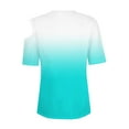 thumbnail image 3 of Womens Cold Shoulder Tops 2024 Summer Trendy Gradient Dressy Casual T-Shirts Crewneck Ladies Going Out Tunic Blouses, 3 of 6