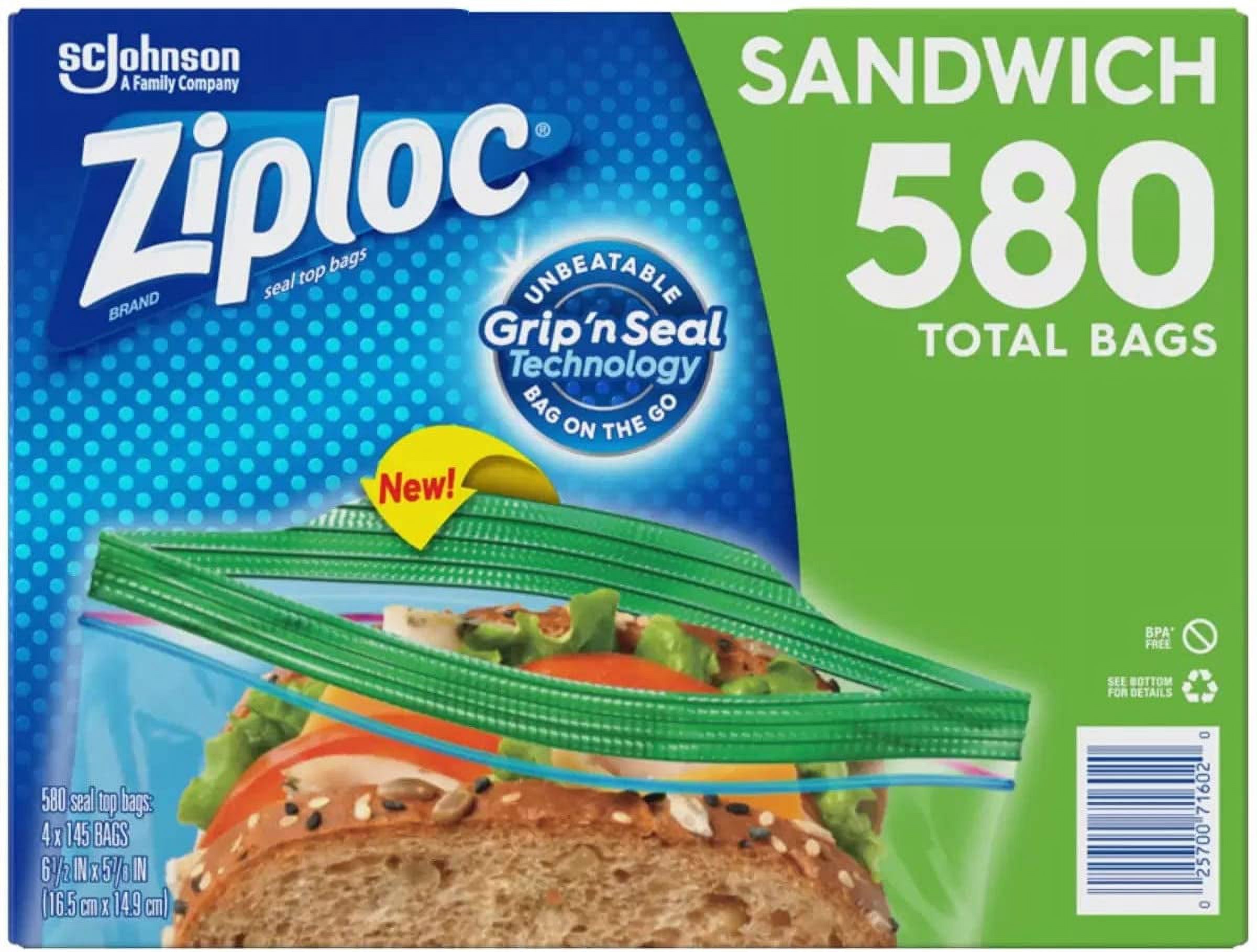 Ziploc Easy-Open Tab Sandwich Bags (580 ct.) - Walmart.com