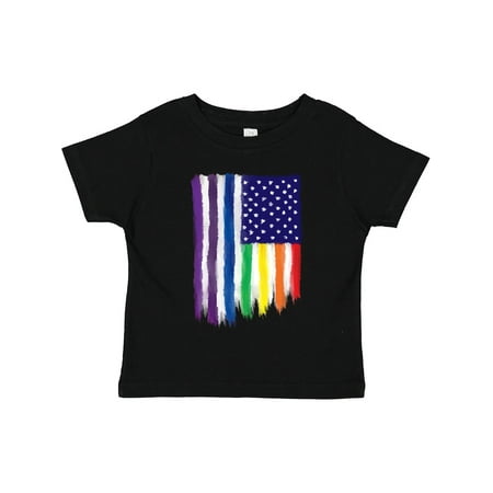 

Inktastic Painted American Rainbow Flag Gift Toddler Boy or Toddler Girl T-Shirt