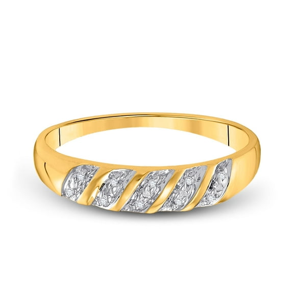 10K Yellow Gold His Hers Round Diamond Cluster Matching Wedding Set 1/10ctw, Women's Size: 5-10, Mens Size: 7-13