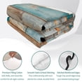 thumbnail image 4 of Twin Quilt Set 68''x86'', Turquoise Brown Lightweight Summer Bedspread Coverlet Set with 2 Pillow Shams, Vintage Country Ombre Wooden Grain Breathable All Season Quilt Bedding for Dorm/Bedroom, 4 of 9