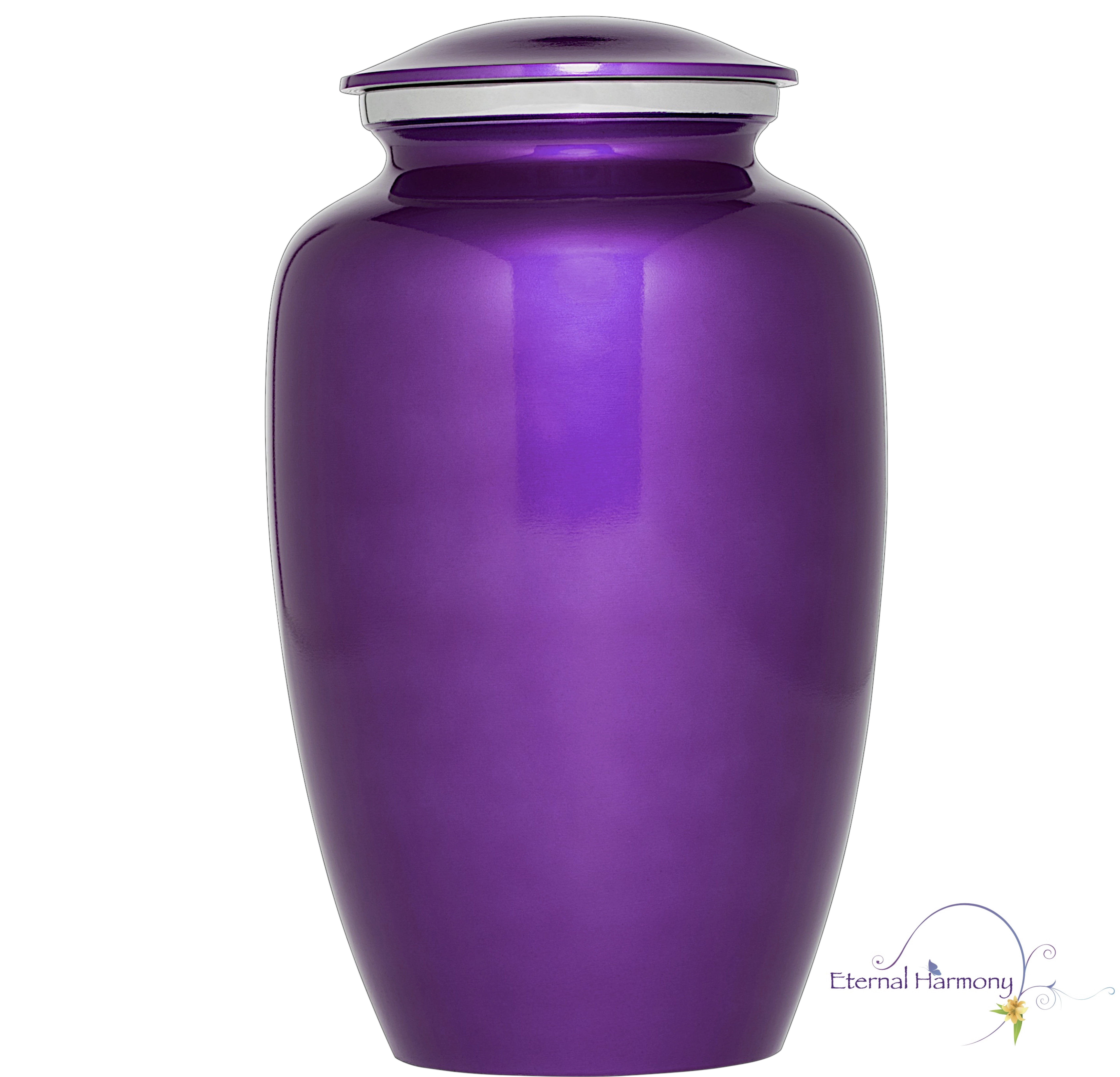 Eternal Harmony Cremation Urn for Human Ashes | Memorial Urn Carefully Handcrafted with Elegant Finishes to Honor Your Loved One | Elegant and Affordable Urn Large Size with Velvet Bag (Purple)