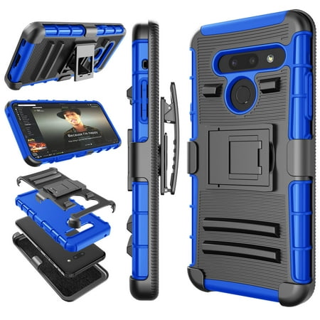 LG G7 ThinQ / G8 ThinQ / G7 2018 / G8 2019 / LG G7+ / LG G8+ Cases Cover Holster Belt, Tekcoo [Hoplite] Shock Absorbing Locking Clip Defender Heavy Full Body Kickstand Carrying Armor Cases (Best Looking Mobile Phone 2019)