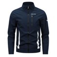 thumbnail image 2 of PNTUTB Men's Fashion Jacket Full Zip Stand Collar Long Sleeve Coat Color Block Casual Comfort Windproof Versatile Outwear with Pockets, 2 of 6