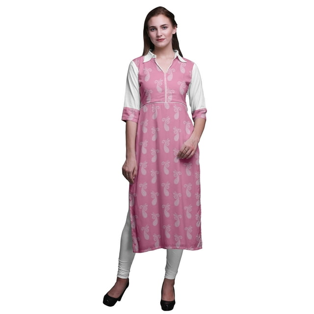 Bimba Kurti Droite en Rayonne pour Femmes LongKurtiDress Haut Indien Imprimé