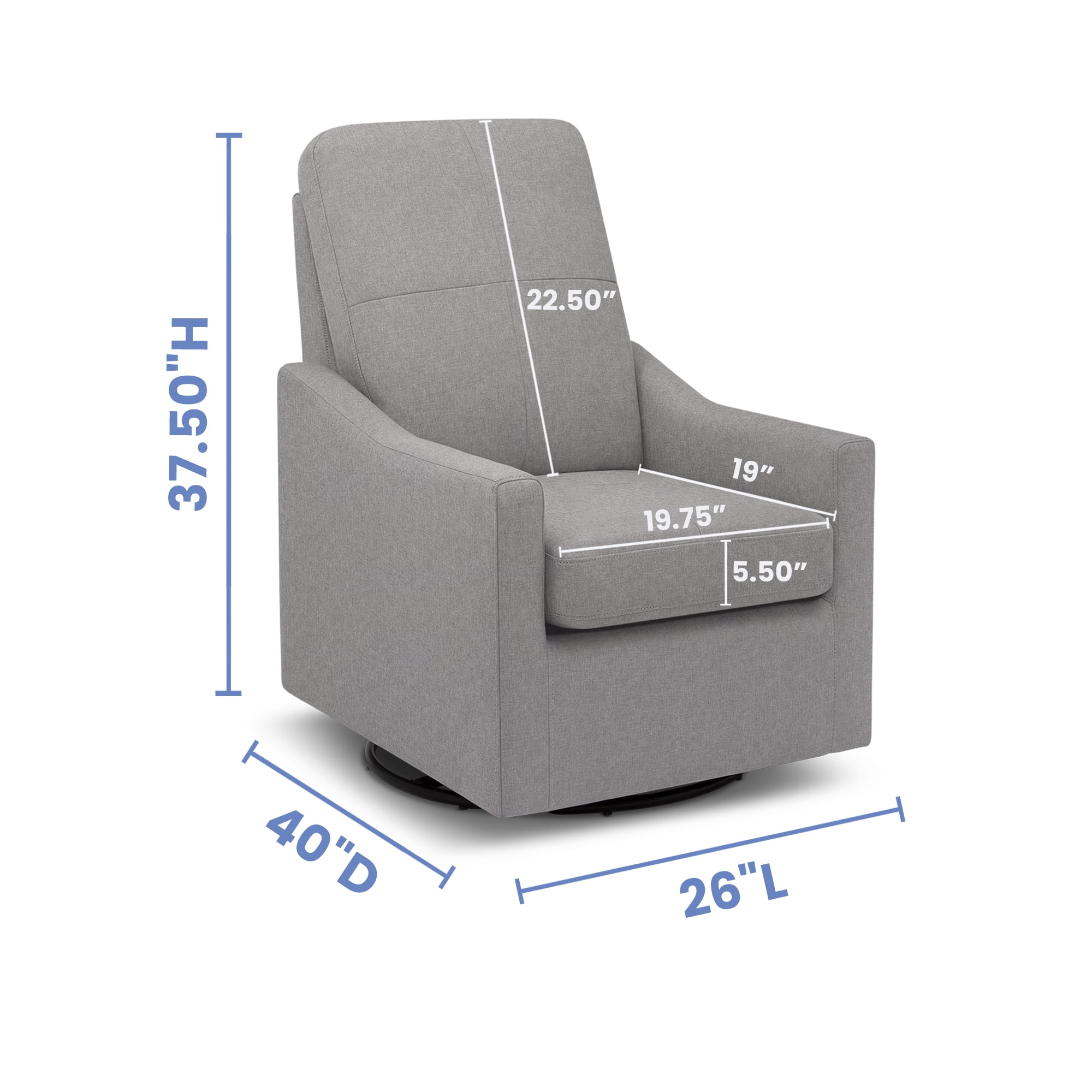 Delta Children NEW Kenwood Nursery Glider Swivel Rocker Chair French Grey Walmart