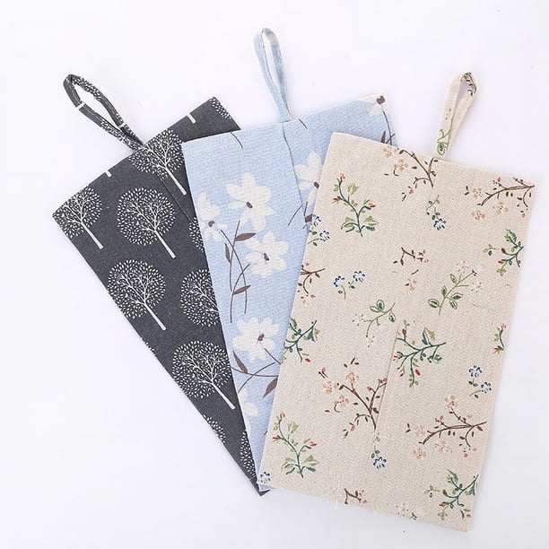 Soporte para papel higiénico, servilletero de viaje, soporte para pañuelos reutilizable, caja de pañuelos de tela, cubierta para colgar toallas de papel, cubierta para caja de pañuelos, soporte para pañuelos para coche, hogar, oficina, escritorio, 3 piezas brillar Electrónica