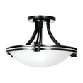 thumbnail image 5 of Possini Euro Design Deco Modern Ceiling Light Semi Flush Mount Fixture 16" Wide Oil Rubbed Bronze 2-Light Marbleized Glass Bowl for Bedroom Kitchen, 5 of 7