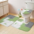 thumbnail image 4 of Sage Green Bathroom Rugs Set Grey Graffiti Modern Geometric Oil Paint Abstract Non Slip Absorbent Soft Bath Mats 3 Piece Set with Bathroom Rug, U-Shaped Floor Mat, Toilet Seat Cover Small Size, 4 of 9
