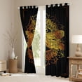 thumbnail image 3 of Homewish Black Gold Dragonfly Blackout Curtains Set of 2 (52x84 Each), Hippie Western Damask Window Curtains, Vintage Mandala Style Curtains and Drapes, Curtains Blackout Home Decor, 3 of 6