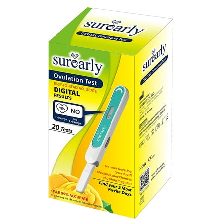 Surearly Digital Ovulation Test Kit Includes Easy to Use Reader & 40 Interchangeable Testing Strips. Maximize Chances of Natural Pregnancy. Over 99% Accurate in LH Surge