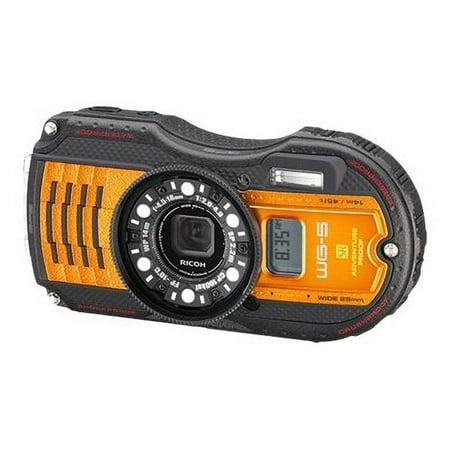 Ricoh WG-5 GPS - Digital camera - compact - 16.0 MP - 1080p / 30 fps - 4x optical zoom - underwater up to 46 ft - orange