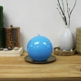 thumbnail image 2 of Unscented High Gloss Blue Round Candle, 2 of 5