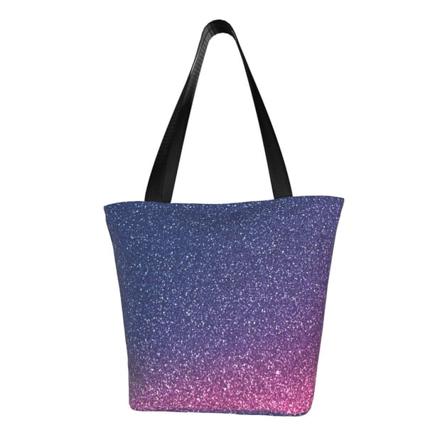 Disketp Violet Glitter Bolsa de Hombro Casual para Mujer, Bolso Cruzado para Compras, Viajes y Uso Diario