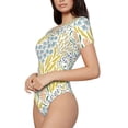 thumbnail image 2 of Naloa Boho Women's Short-Sleeved Onesie, One-Piece Swimsuit for Parties, dates, clubs - Large, 2 of 9