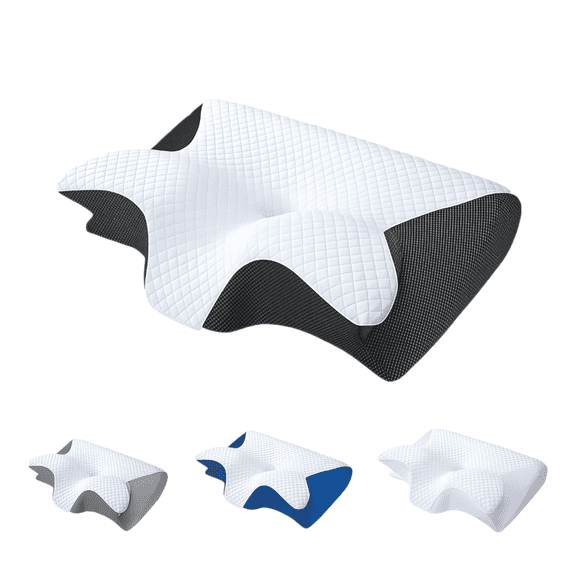 LHYXU Memory Foam Contour Pillow | Washable | Sleep Apnea, Cervical Neck, Ergonomic (Black)