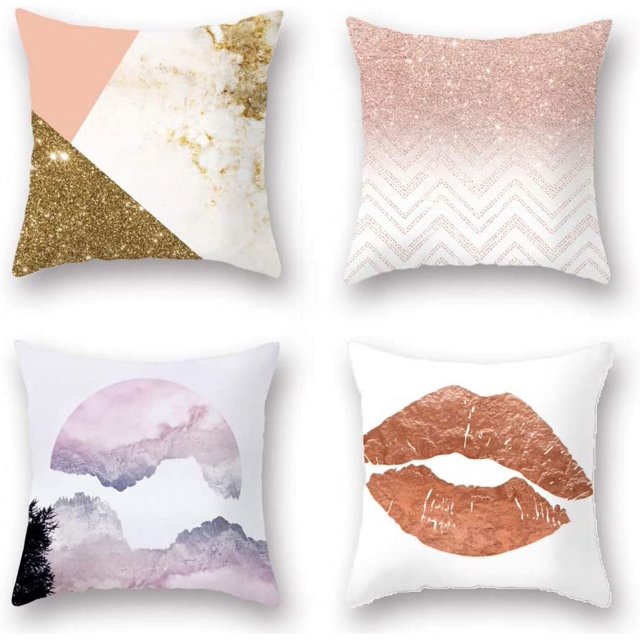 4 lindas fundas de almohada para sofá, fundas de almohada simples para sofá, adecuadas para sala de estar, dormitorio, sofá de hotel (45 * 45 cm) Sailing Electrónica