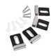 thumbnail image 1 of Kits de 4 clips para soporte de espejo, kits de suspensión de espejo para montaje en pared con accesorios resistentes Negro Plata L, 1 of 9
