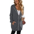 thumbnail image 3 of Zeagoo Women's Zip Up Hoodies Long Sleeve Fall Fleece Jacket Casual Oversized Tunic Hooded Sweatshirt With Pockets Winter Coats, 3 of 6