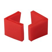 8Pcs Red Soft Angle Iron Foot Pad L Shaped Edge Leg Cover 40mmx40mm