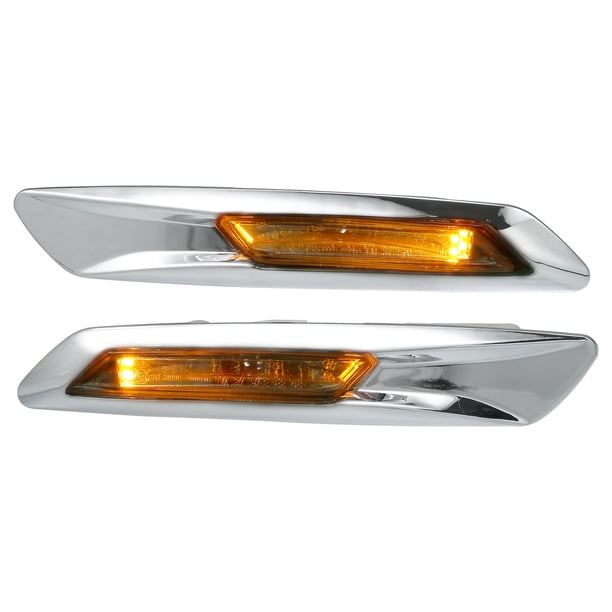 Coche Lateral Marcador Giro Señal Ámbar Luz para BMW 528i F10 Plata Tono