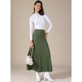 thumbnail image 3 of DARING DIVA Women's Foldable High Waist Flowy Flare Maxi Skirts XL Army Green, 3 of 6