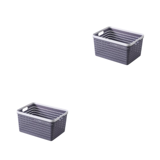 Wweixi Solution Gain de Place Panier de Rangement Emboîtable pour Ranger Proprement Boîte de Rangement Paniers d'Armoire Gris m 2Set