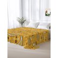 thumbnail image 5 of Queen Flat Sheet Only Retro Paisley Pattern on Yellow Soft Microfiber Cooling Bedding Sheets White Seamless Floral Art Flat Bed Sheet for Hotel,Home Decor, 5 of 6