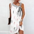 thumbnail image 1 of SMihono Robe d'Été Grande Taille pour Femmes 2023 Mode d'Été Imprimée Col Rond Sans Manches Robe à Épaules Dénudées, 1 of 5
