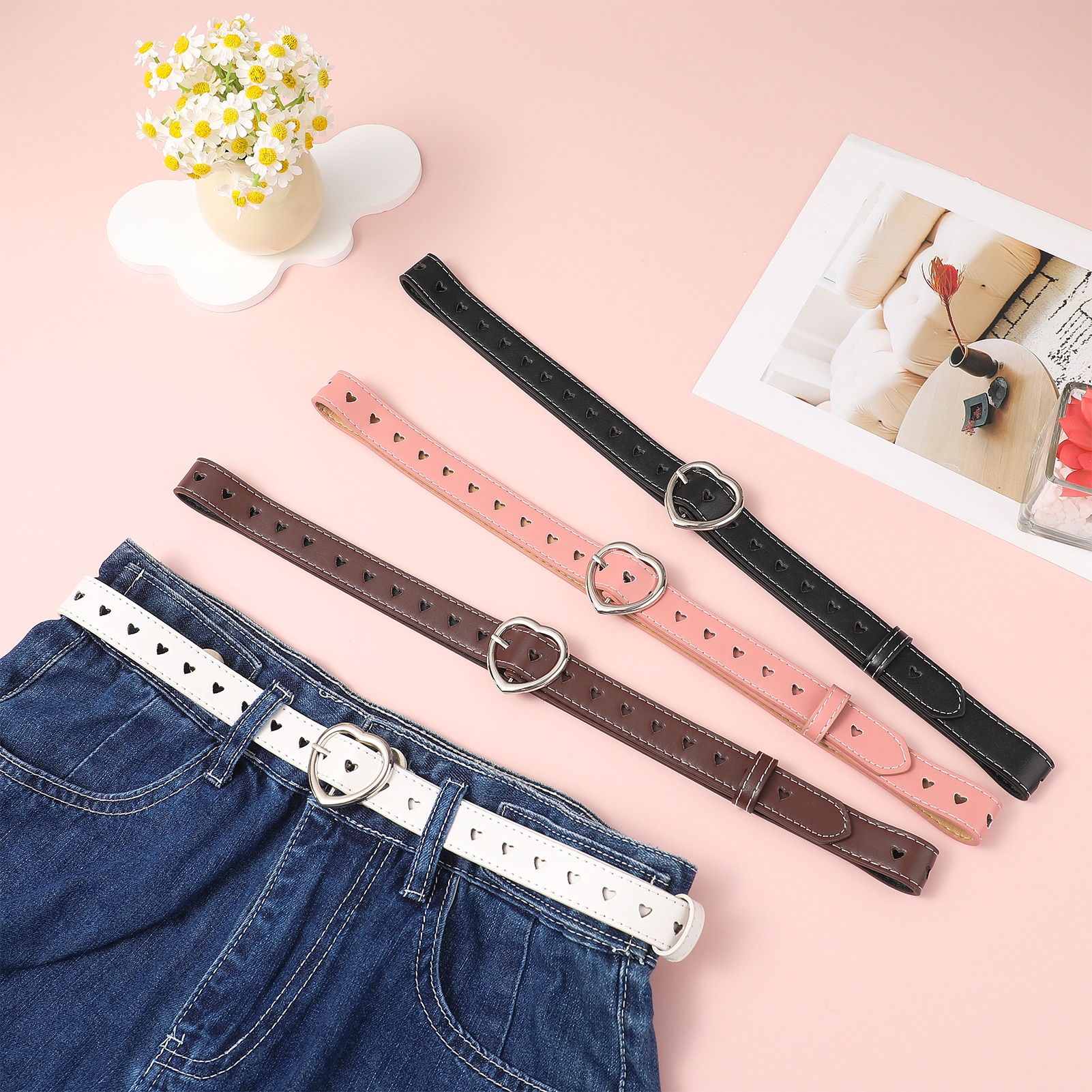 Bocaoying Girls Heart Belt 4-Pack Adjustable photo 5