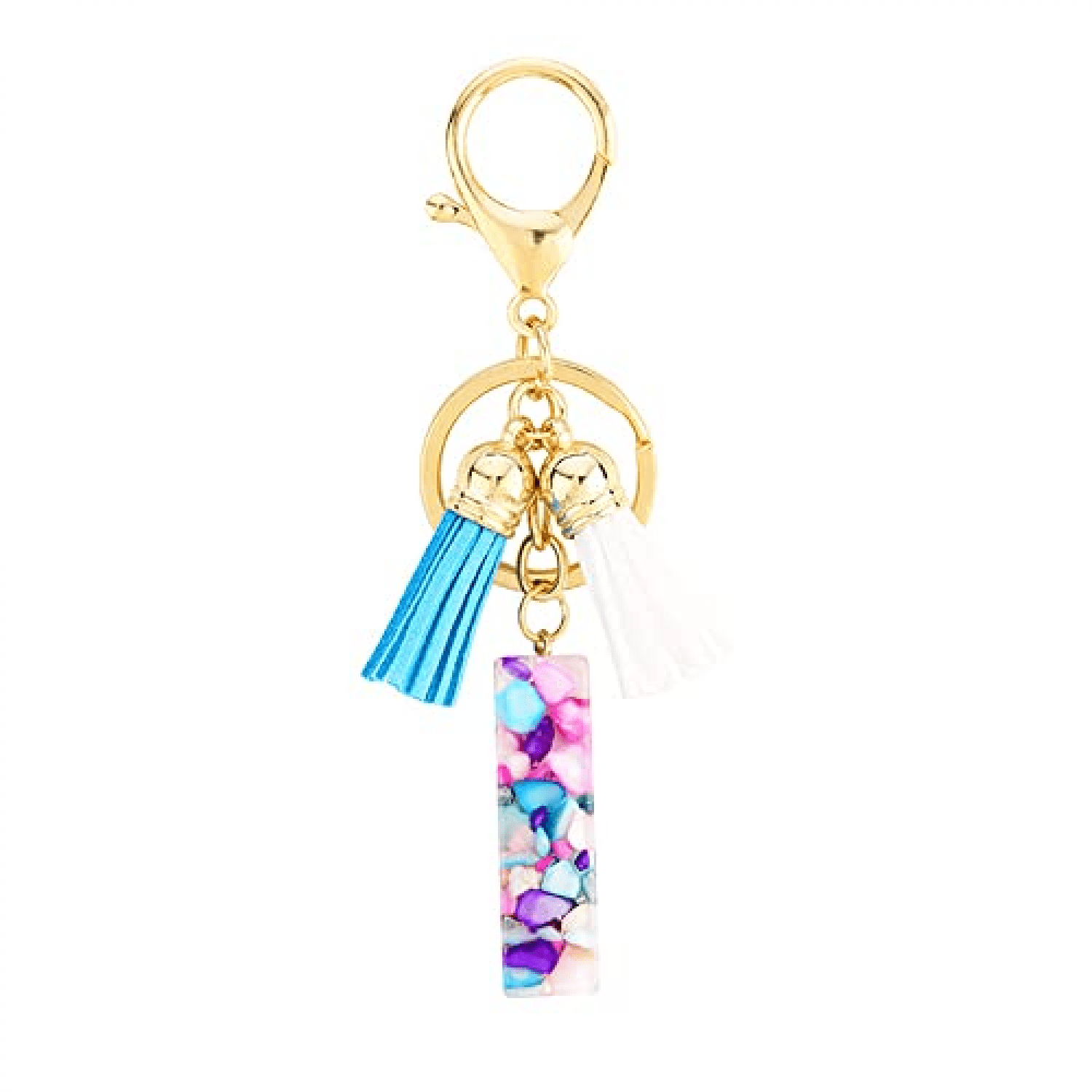 Initial keychain with tassel, Personalized Rainbow letter keychain, al –  jillmakes