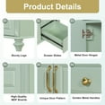 thumbnail image 5 of Euroco 36" Bathroom Vanity with Sink, Green Solid Wood Bathroom Cabinet with Flip Drawer, 3 Drawers & 2 Doors, Elegant Design with Golden Metal Handles, Modern MDF Vanity, 5 of 9