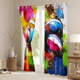 thumbnail image 3 of Feelyou Watercolor Rugby Kids Black Out Curtains, Art Splatter Splash Curtains Pack of 2 (42x63 Each), Est Sleep Sports Bedroom Curtains, Blackout Curtains Room Decor, 3 of 6
