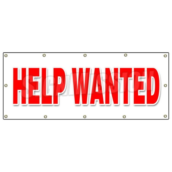 48"x120" HELP WANTED BANNER SIGN now hiring interview application job position